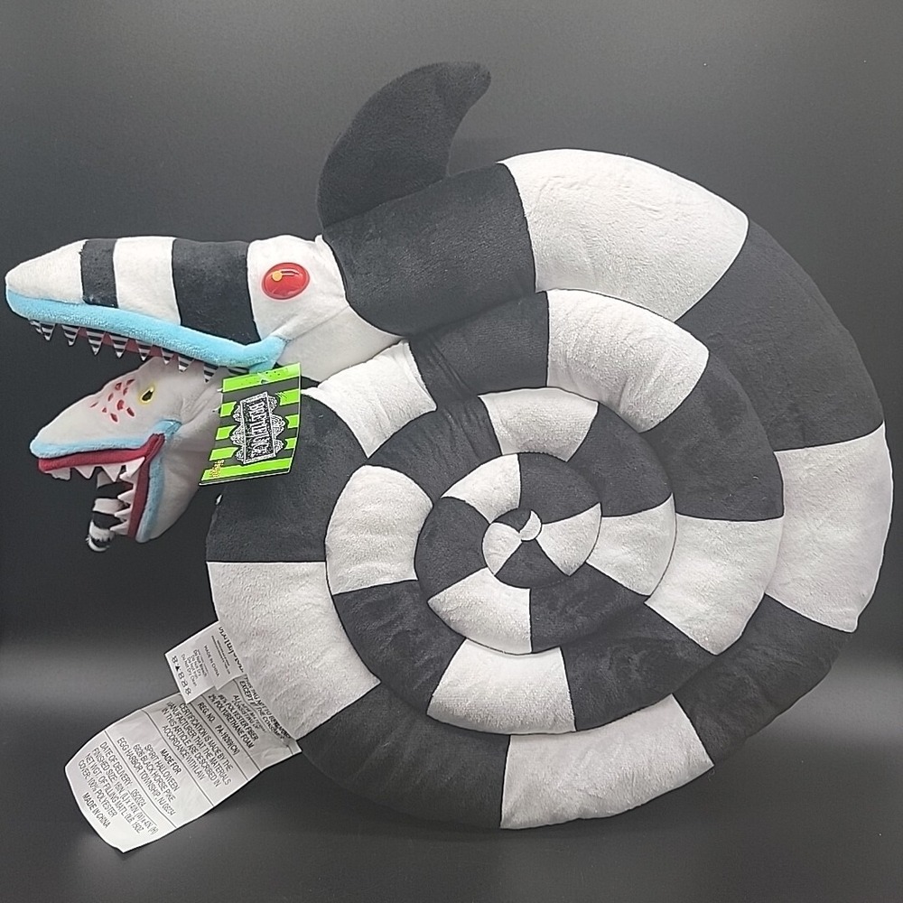 Beetlejuice SANDWORM Plush PILLOW Movie Spirit Halloween NEW Tim Burton Wrapped
